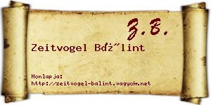 Zeitvogel Bálint névjegykártya